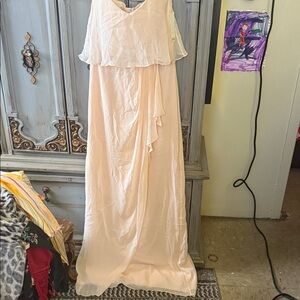 Badgley Mischka Light Pink Layered Maxi Dress